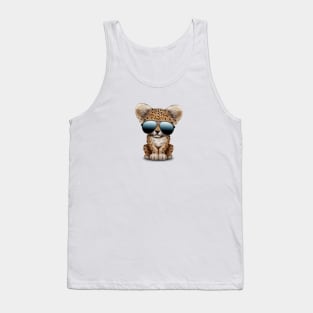 Cute Baby Leopard Wearing Sunglasses Tank Top